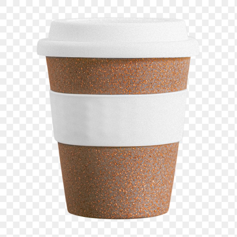 Reusable cork coffee cup design element