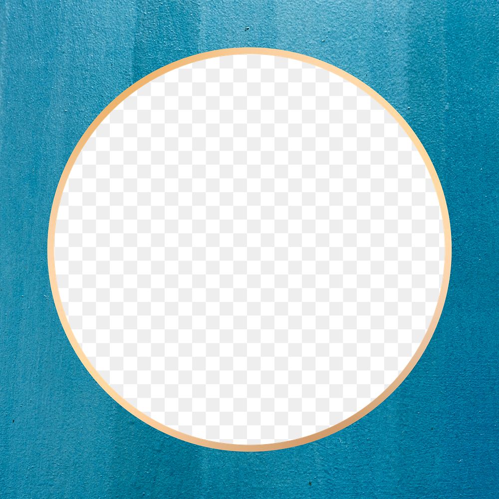Png round gold frame wooden texture