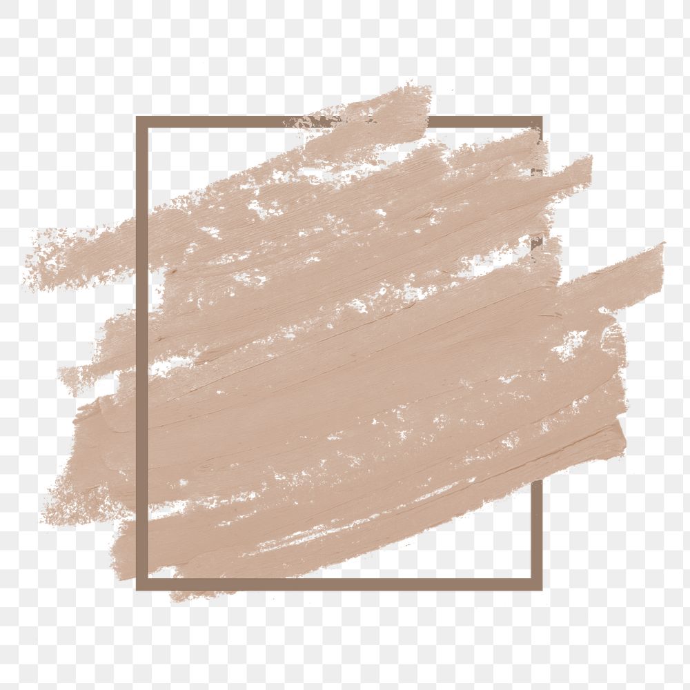 Pale nude paint brush stroke texture with gold frame