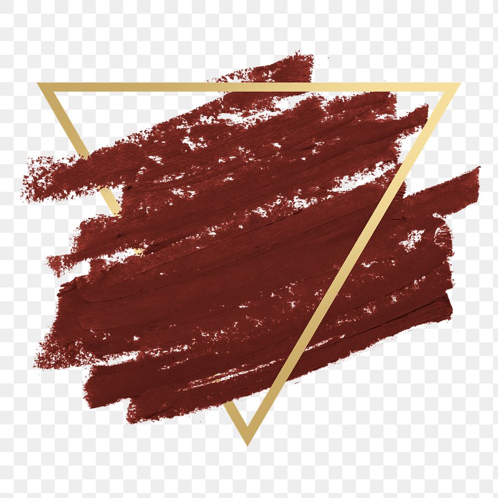 Matte maroon red brush stroke with gold frame 