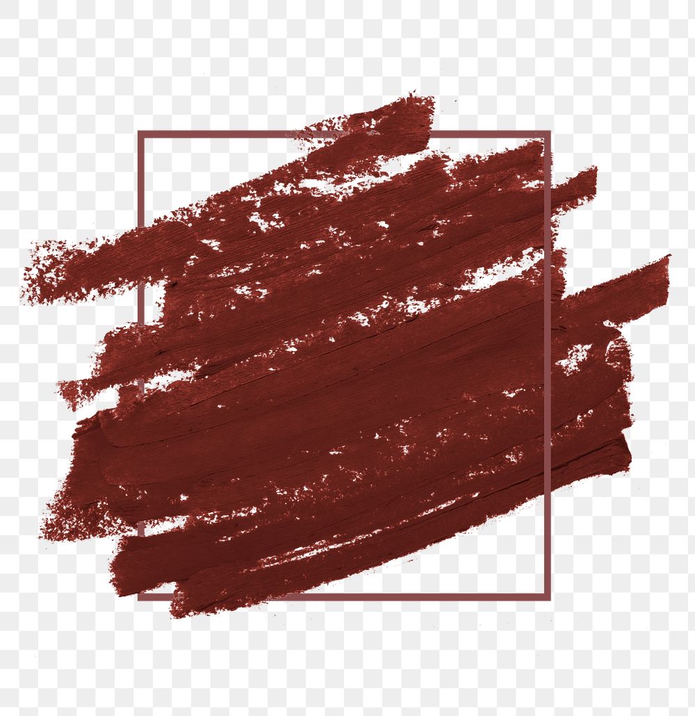Matte maroon red brush stroke with red frame