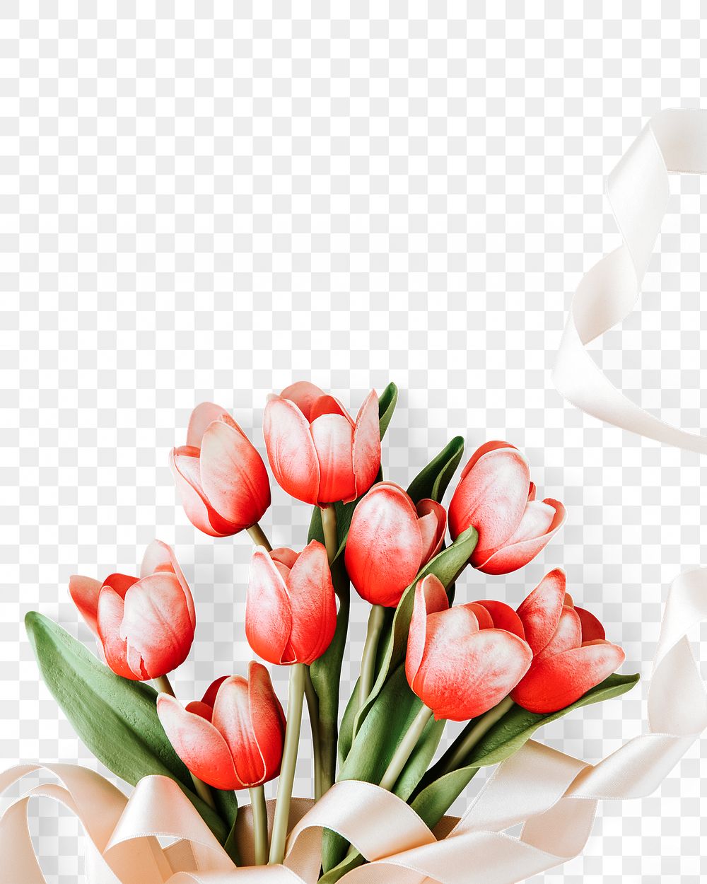 Bouquet of tulip flowers design element 