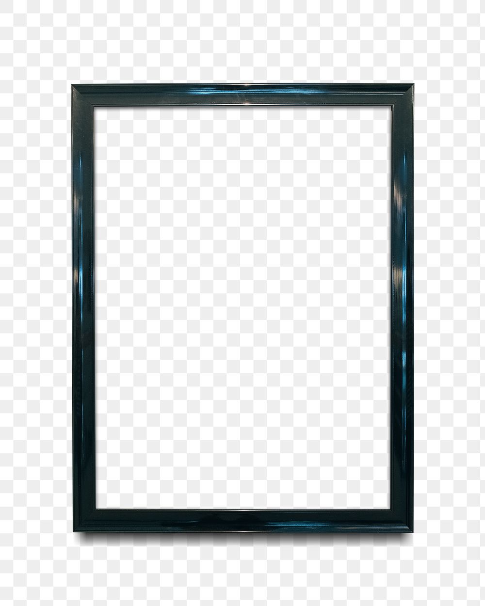Metallic blue picture frame transparent png