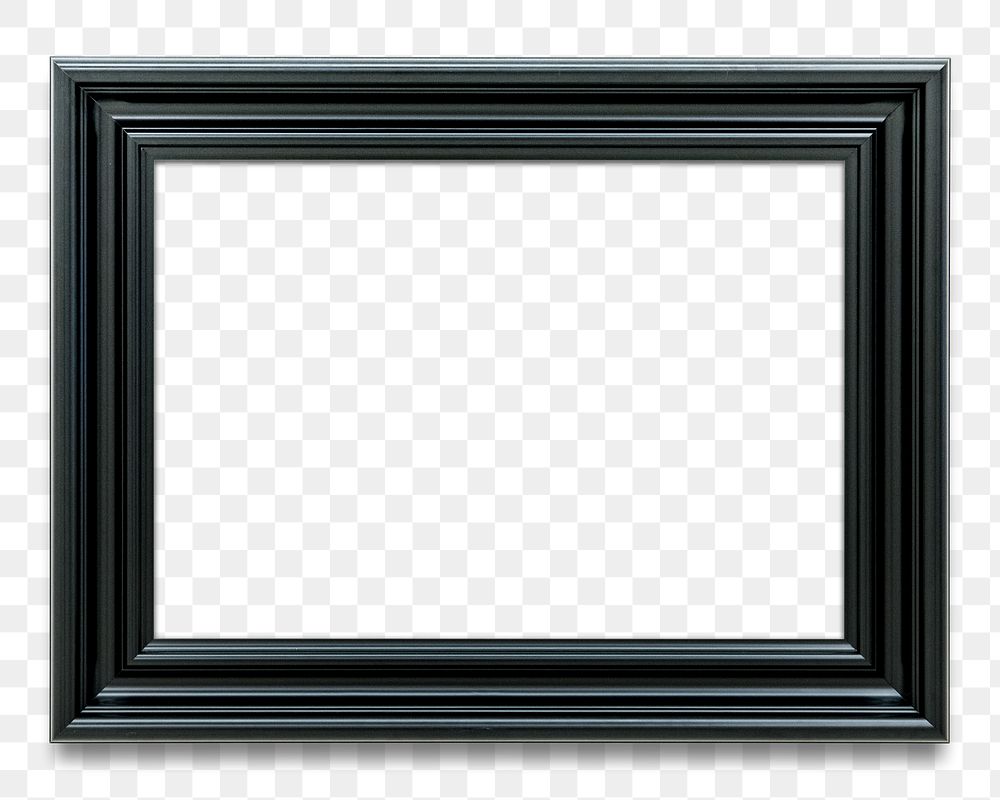 Black picture frame transparent png