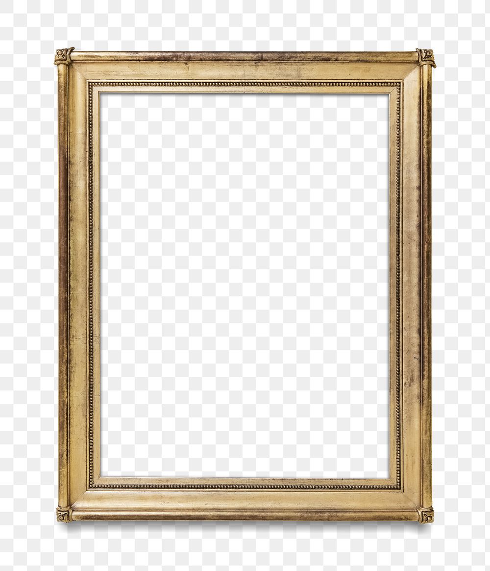 Gold picture frame transparent png