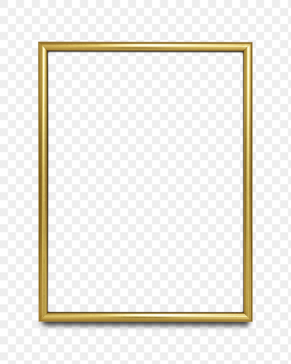 Gold picture frame mockup transparent png