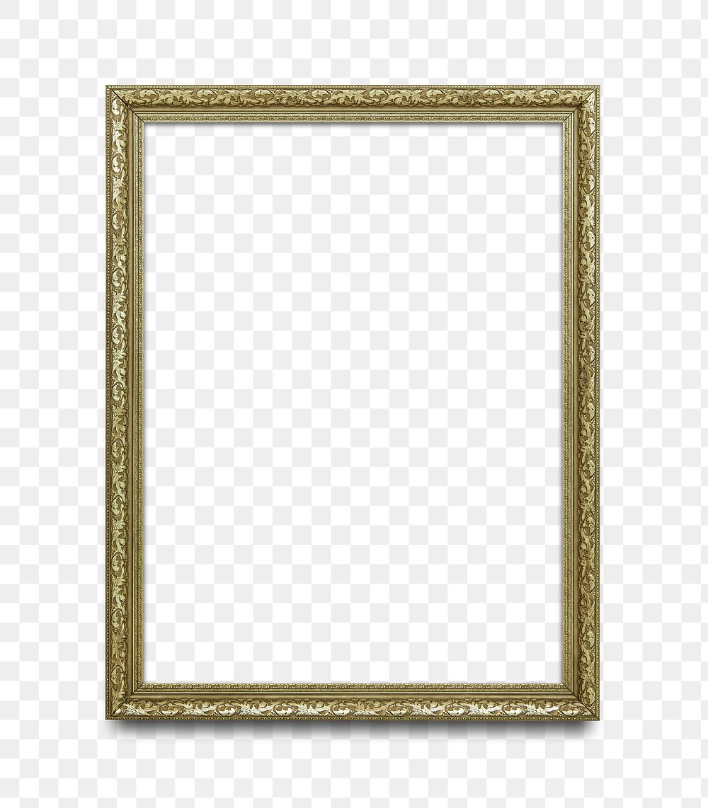 Gold picture frame transparent png