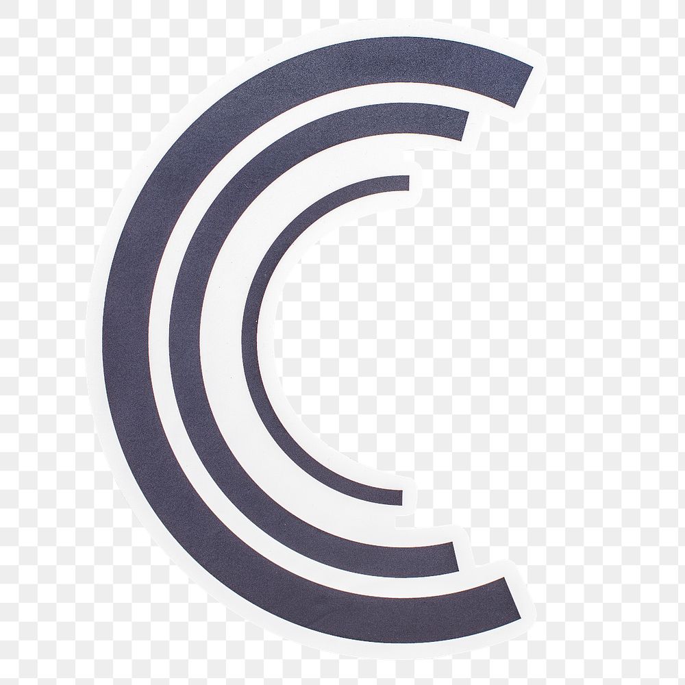 Creative typography letter C icon design sticker