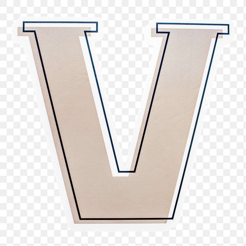 Creative typography letter V icon design sticker