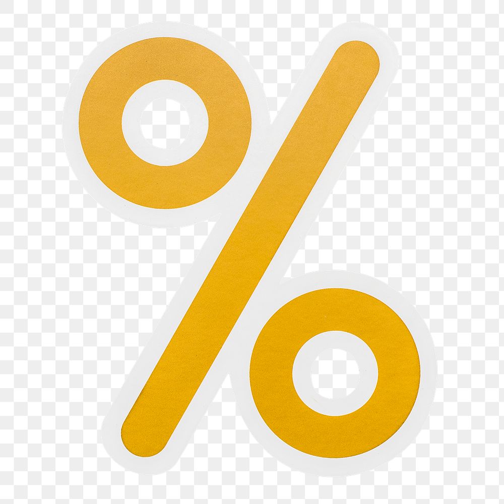 Percentage mathematics icon design sticker