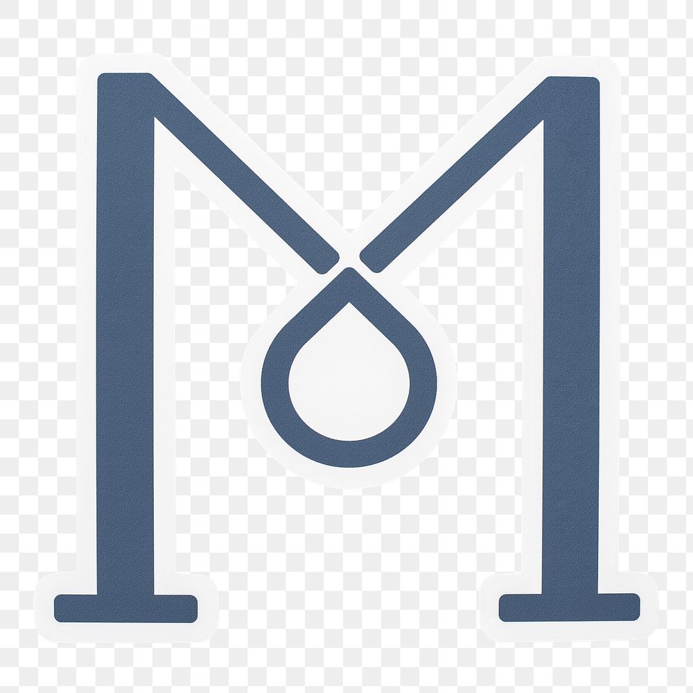 Creative typography letter M icon design sticker