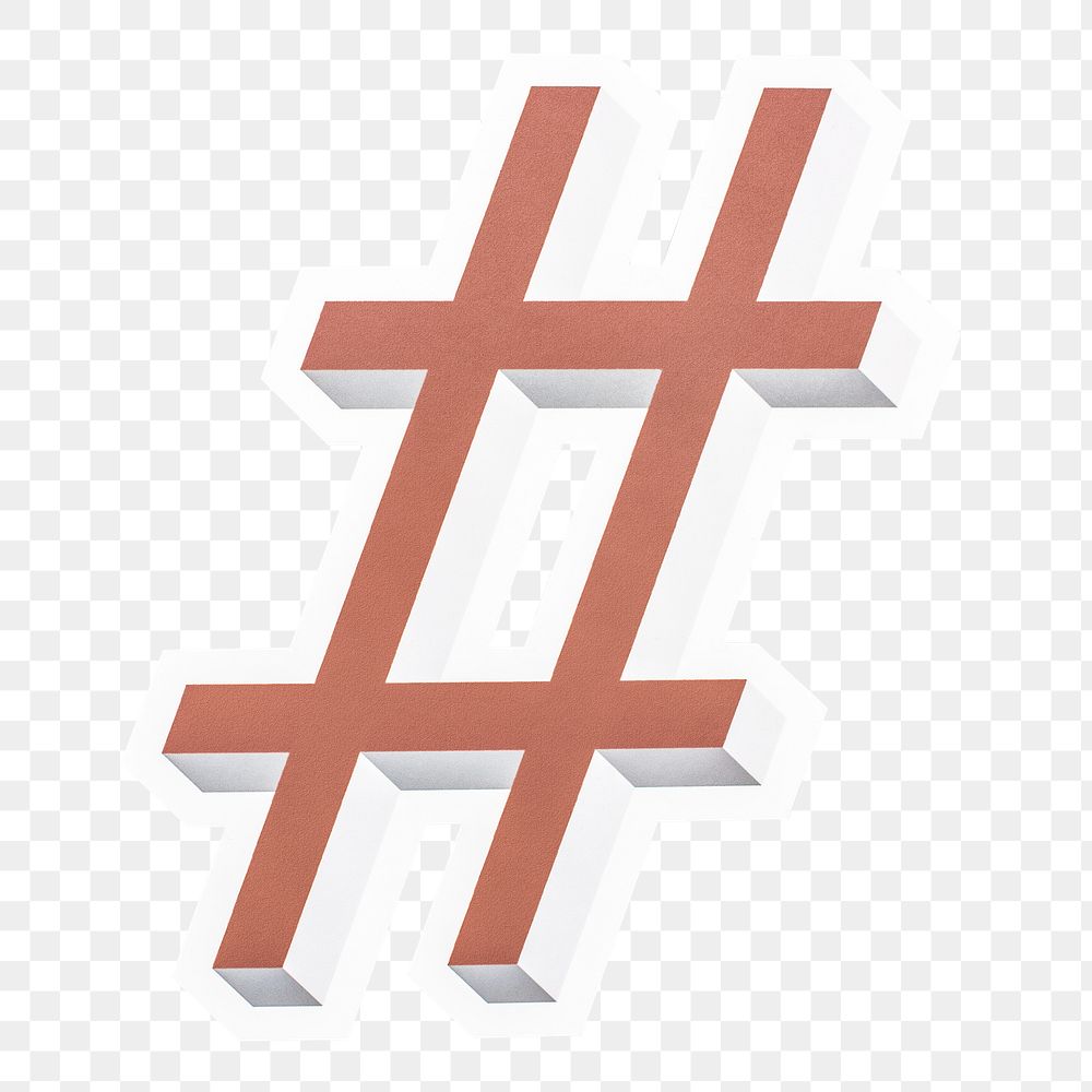 Number sign hashtag icon design sticker
