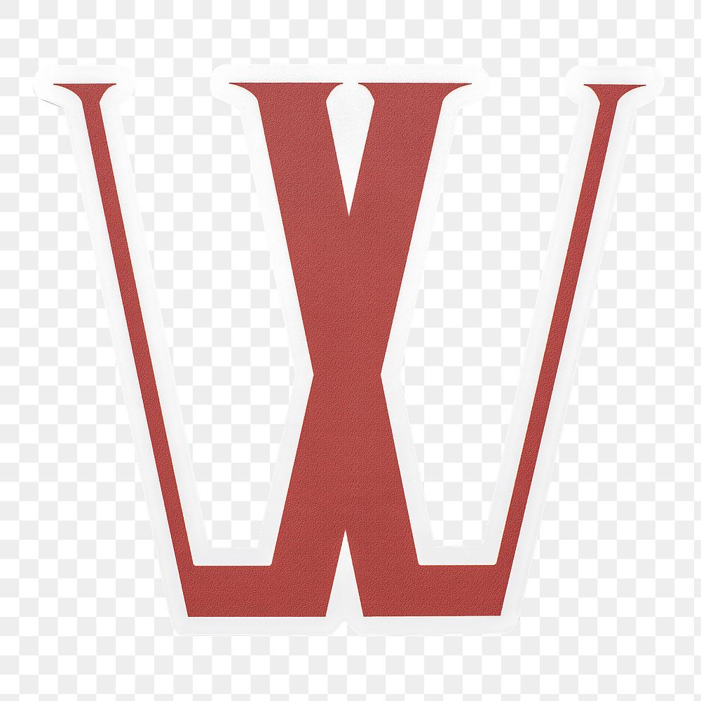 Creative typography letter W icon design sticker