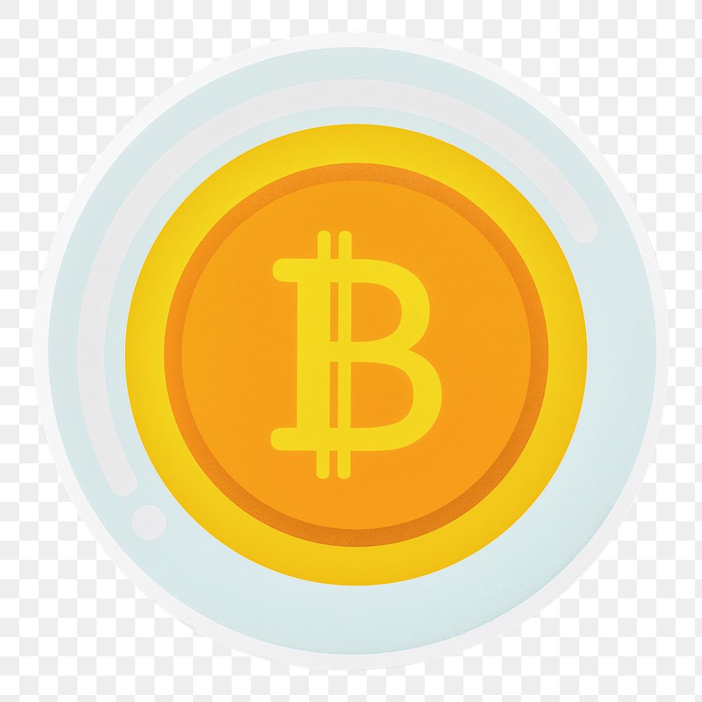 Digital asset bitcoin paper craft illustration icon design sticker
