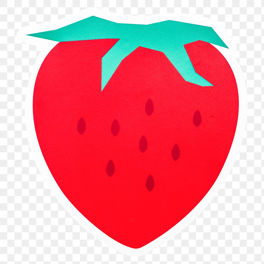 Delicious strawberry fruit icon design sticker