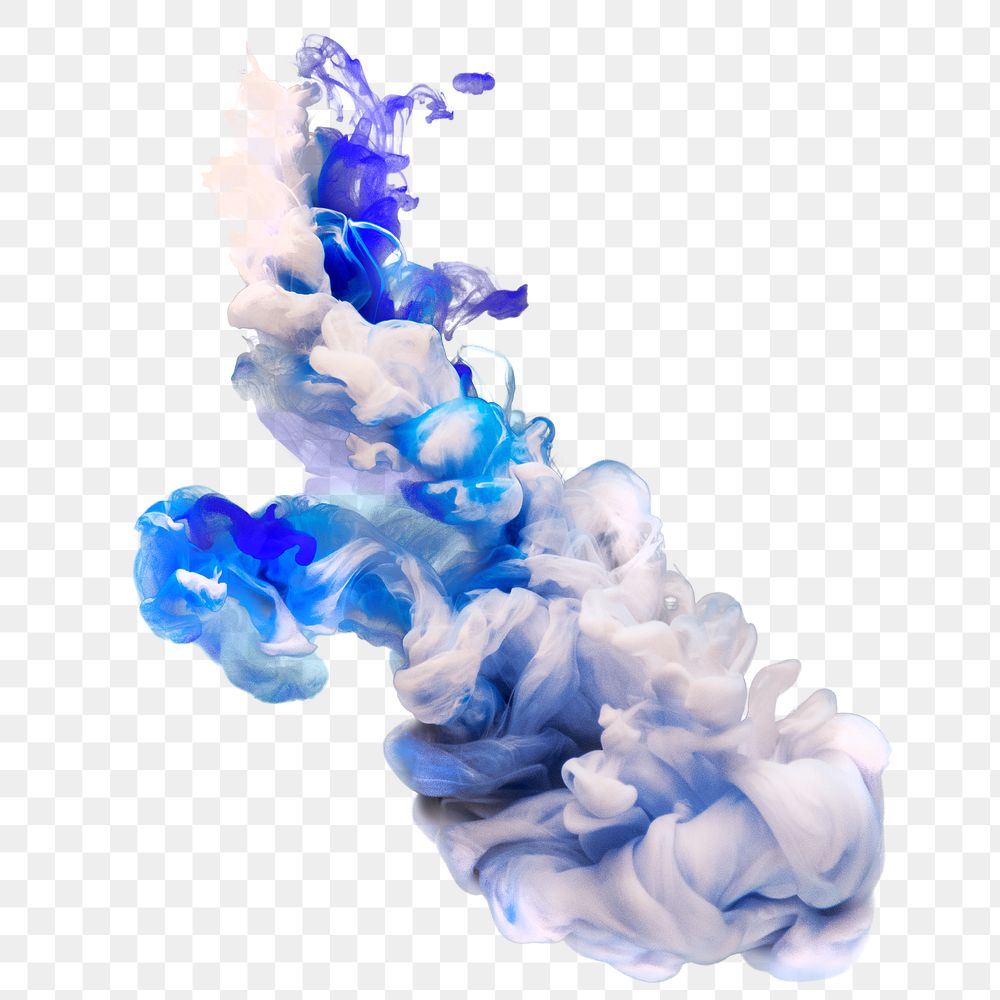 Gradient blue color png smoke element
