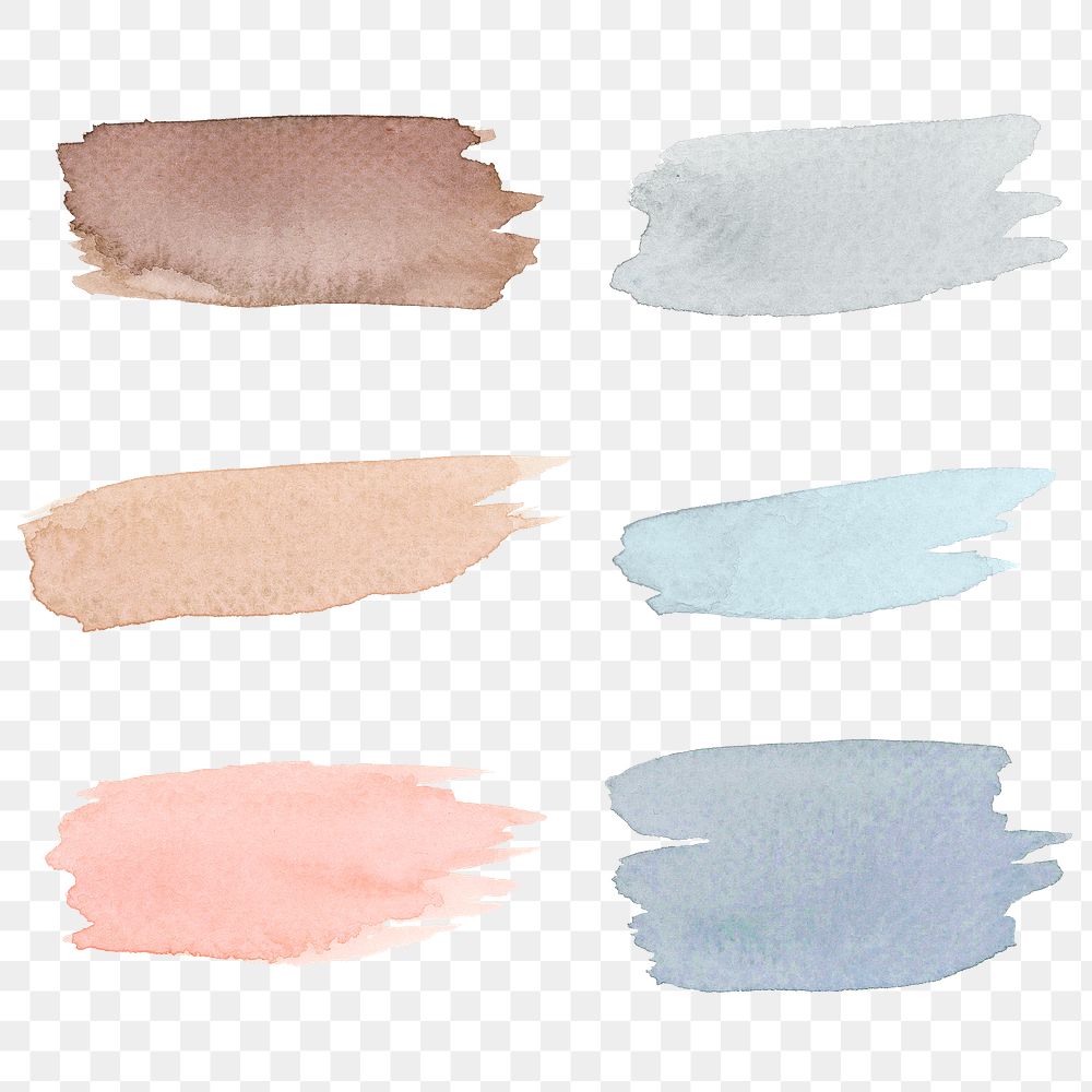 Colorful watercolor brush strokes transparent png