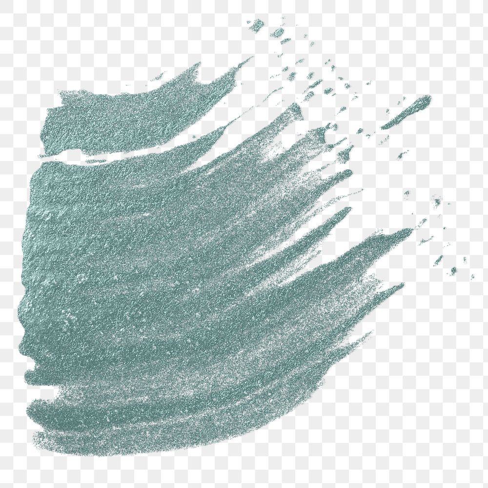 Metallic greenish brush stroke transparent png