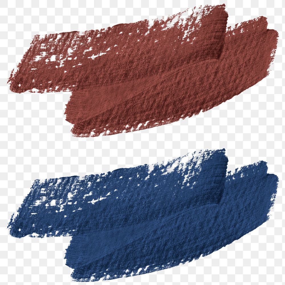 Metallic brown and blue brush strokes collection transparent png
