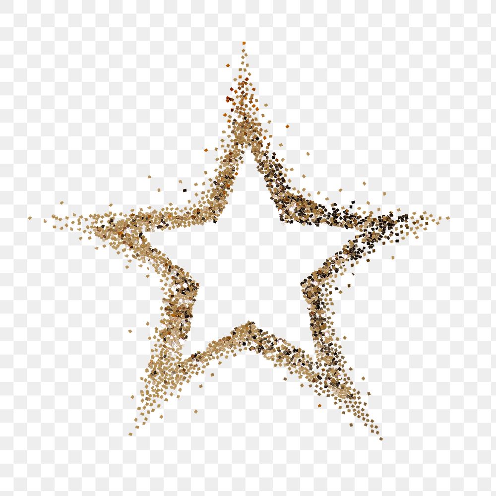 Shiny dusty gold star transparent png