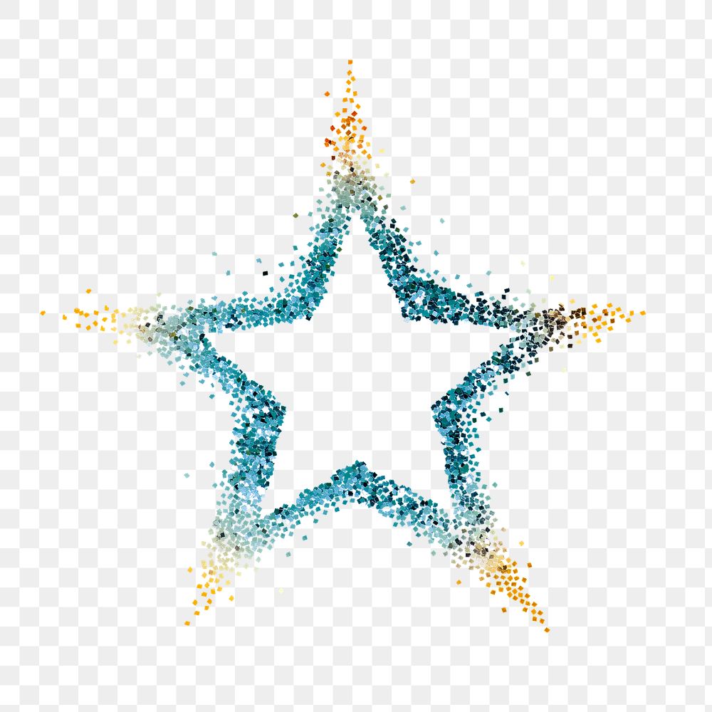 Blue star with gold tips transparent png