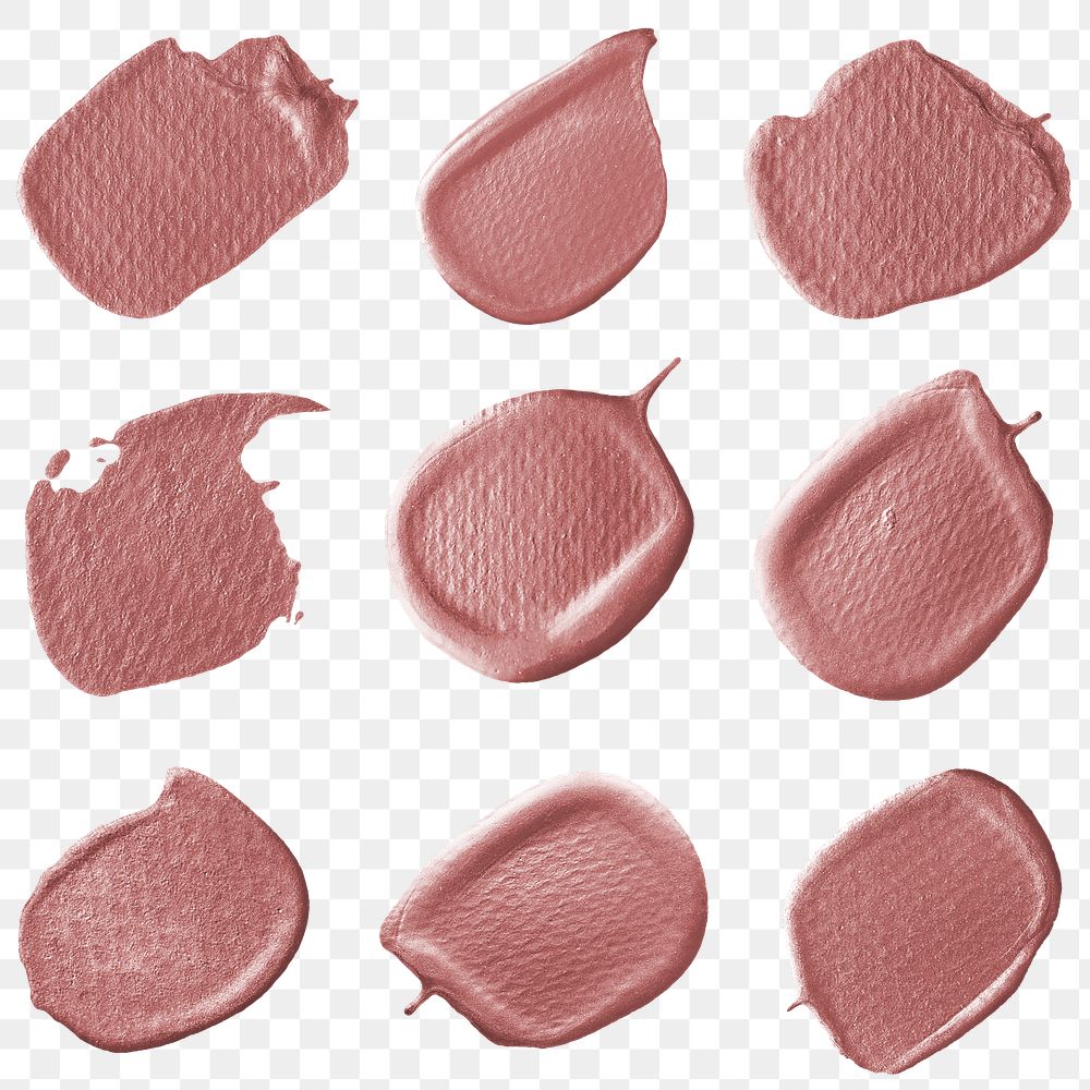 Dark pink paintbrush strokes collection transparent png