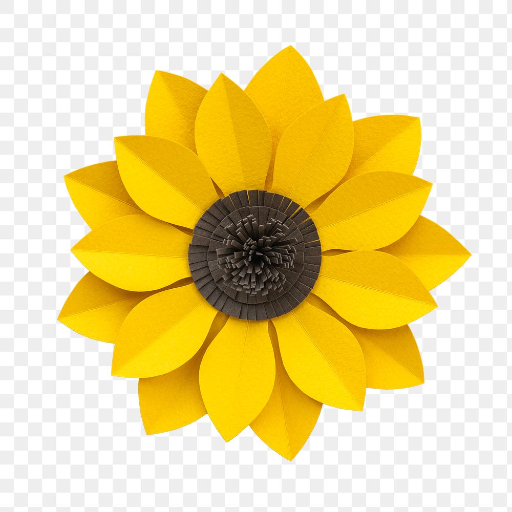 Sunflower paper craft transparent png