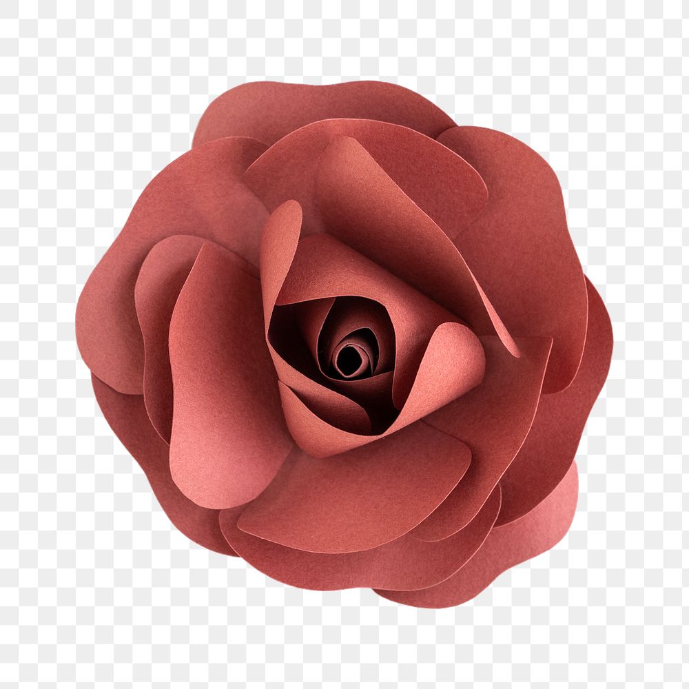 Red rose paper craft transparent png