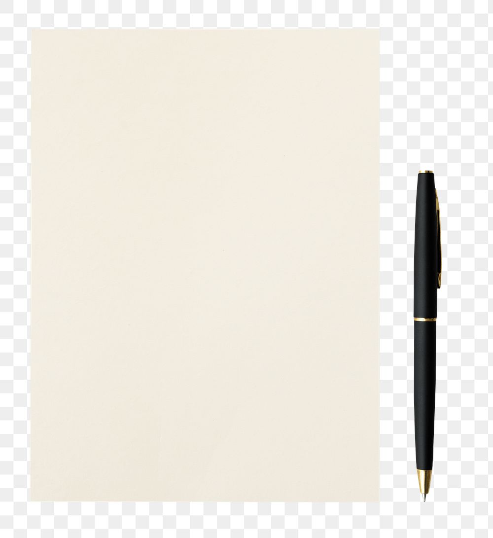 White paper and pen set transparent png