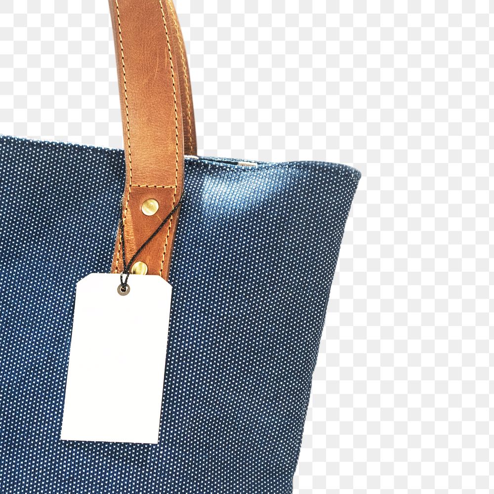 A handbag with branding tag mockup