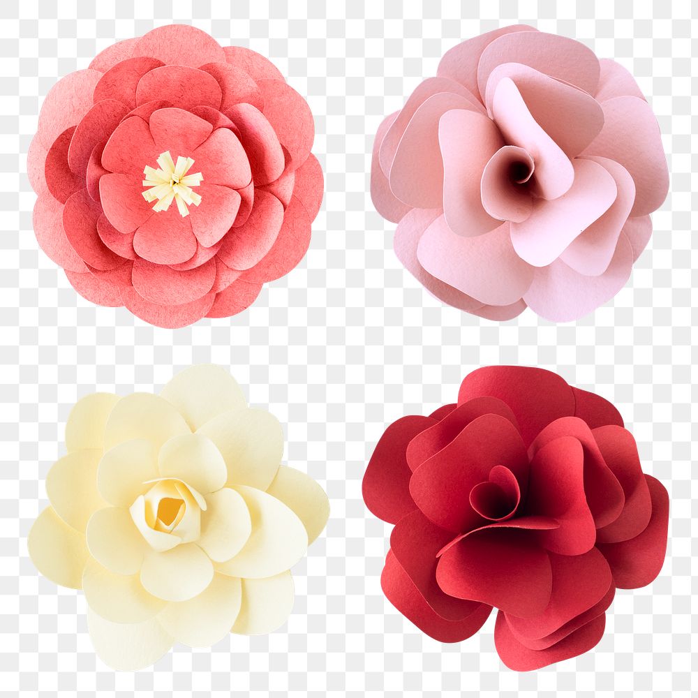 Png Red and white flower paper craft 