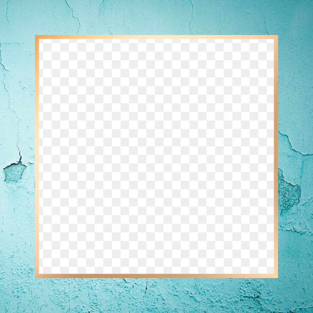 Gold square frame png chipped wall