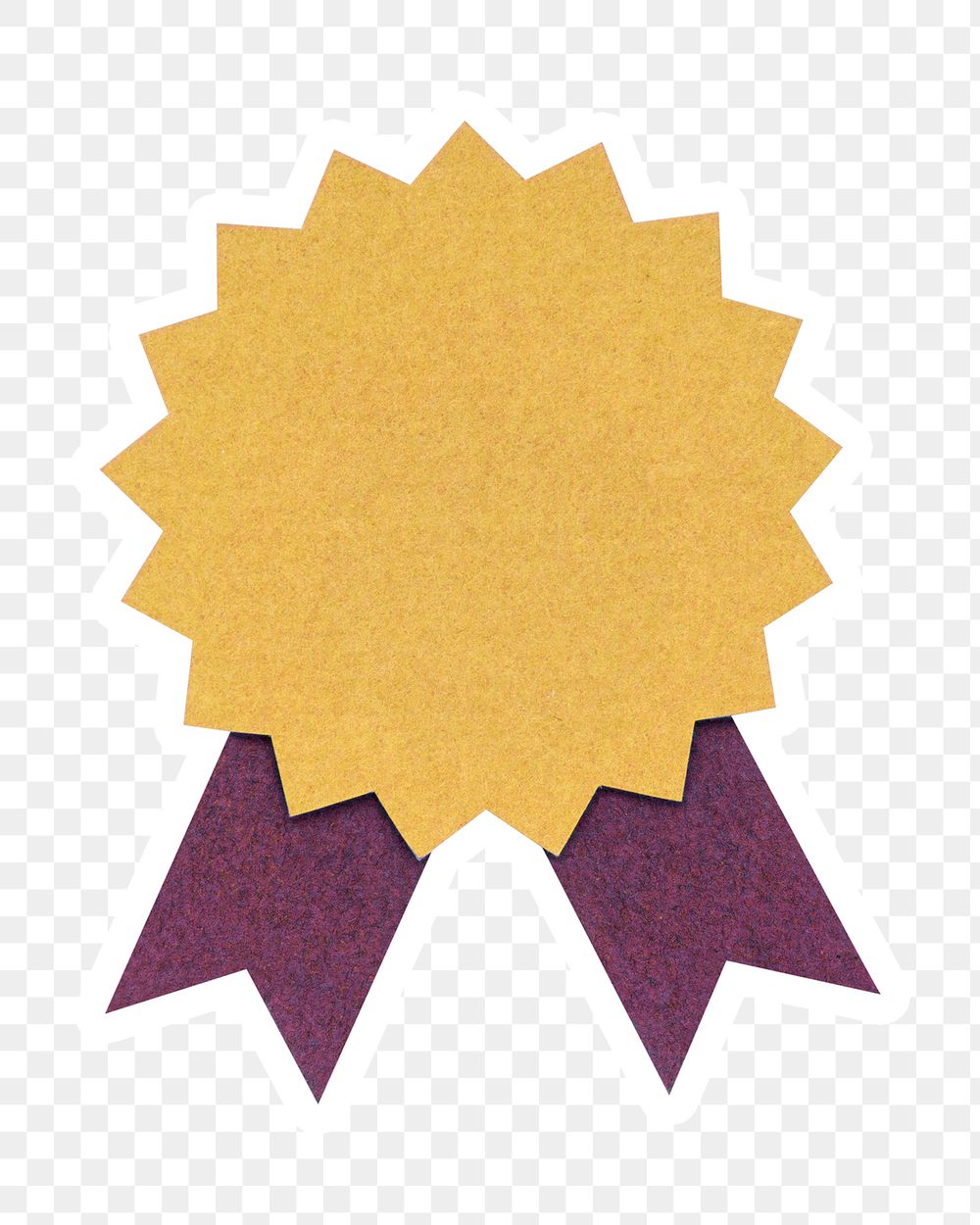 Yellow prize badge paper craft sticker design element