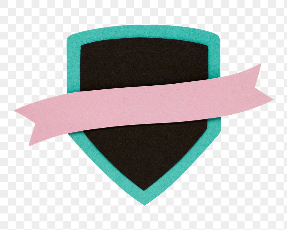 Badge with pink ribbon design element