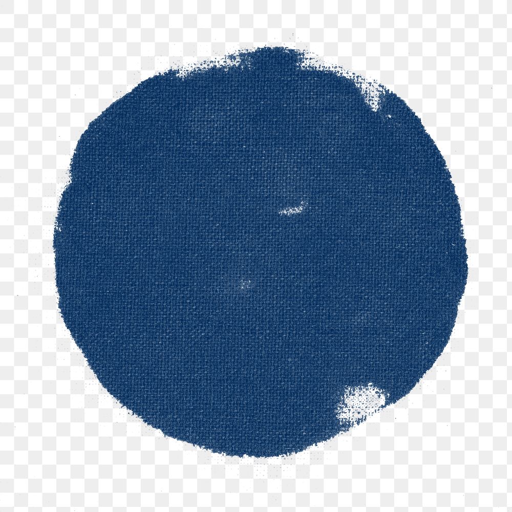 Circle png blue block print sticker