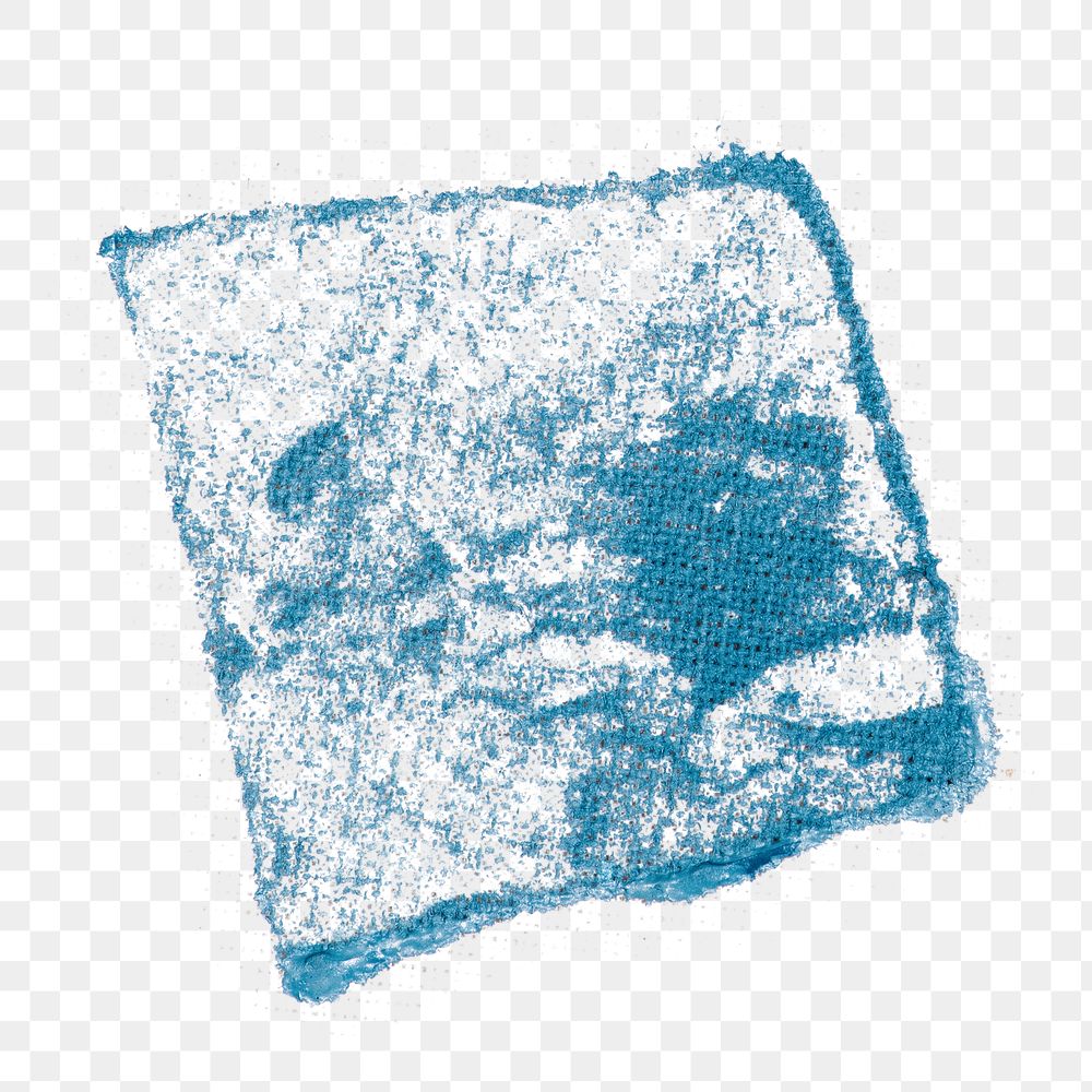 Blue block print png in uneven square shape sticker