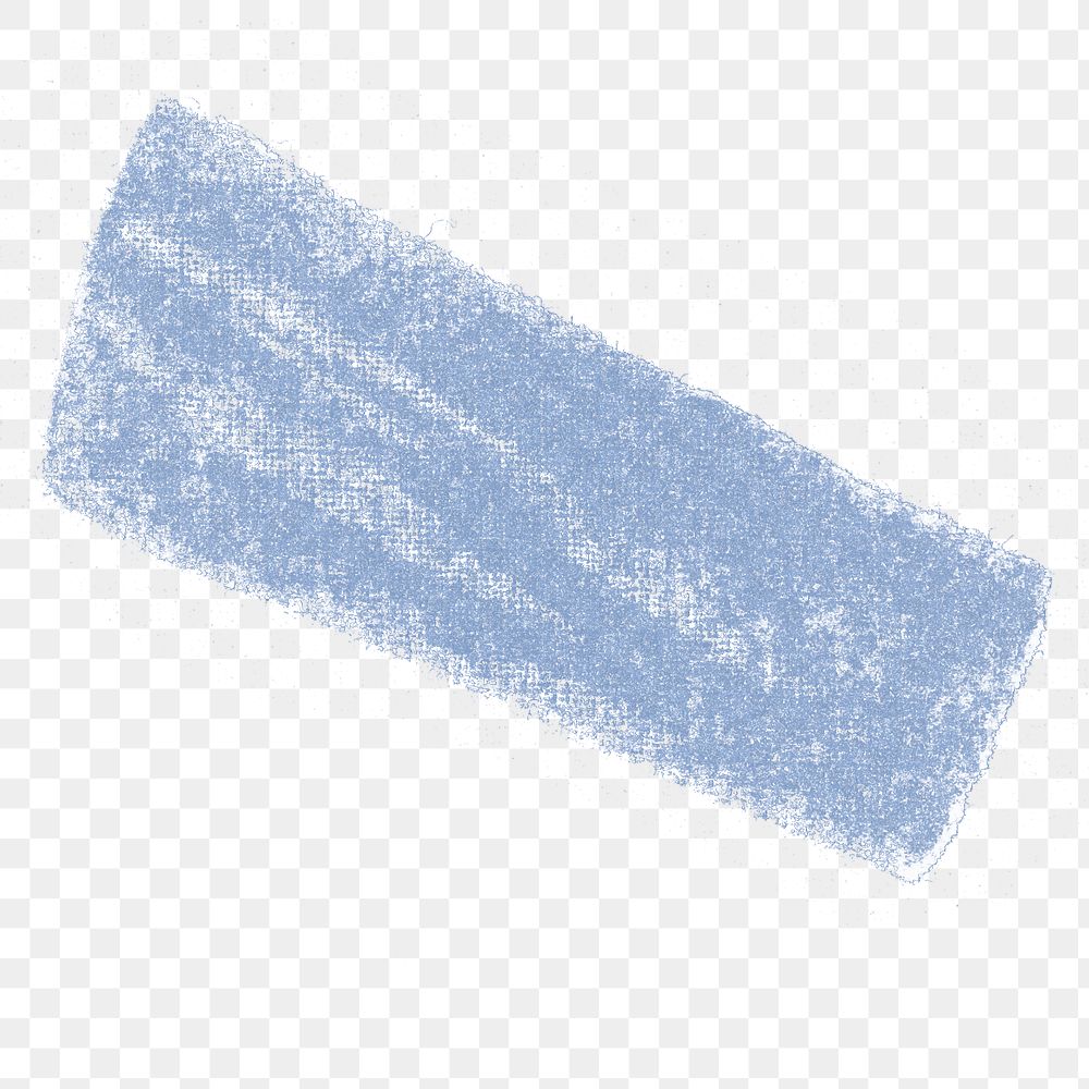 Rectangle sticker png blue block print style