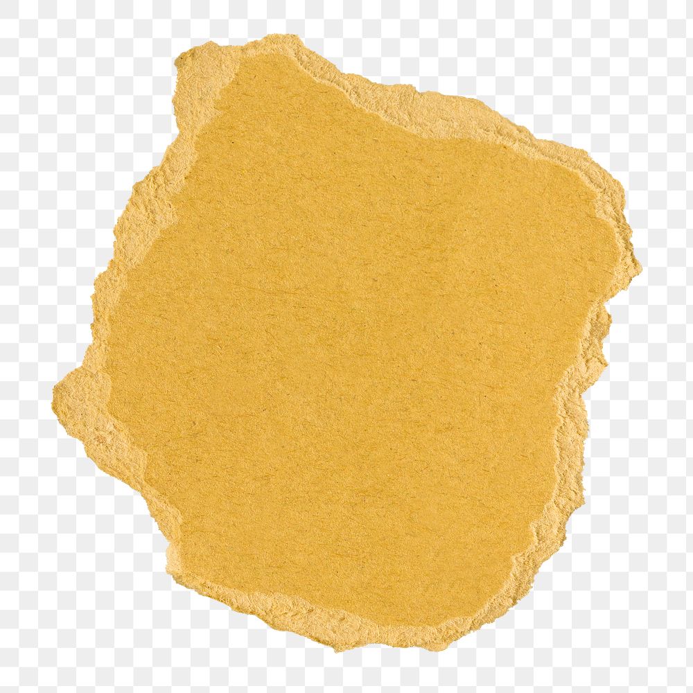 Ripped paper yellow element png diy craft