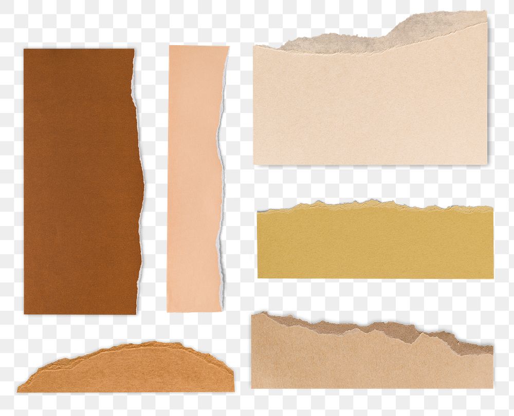 DIY ripped paper craft png in earth tone collection