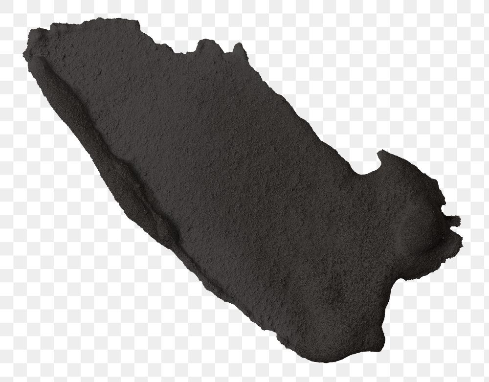 Png smeared wet cement texture element in black tone