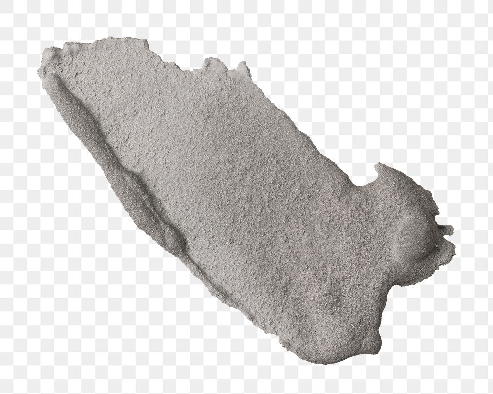 Png smeared wet cement texture element in gray tone