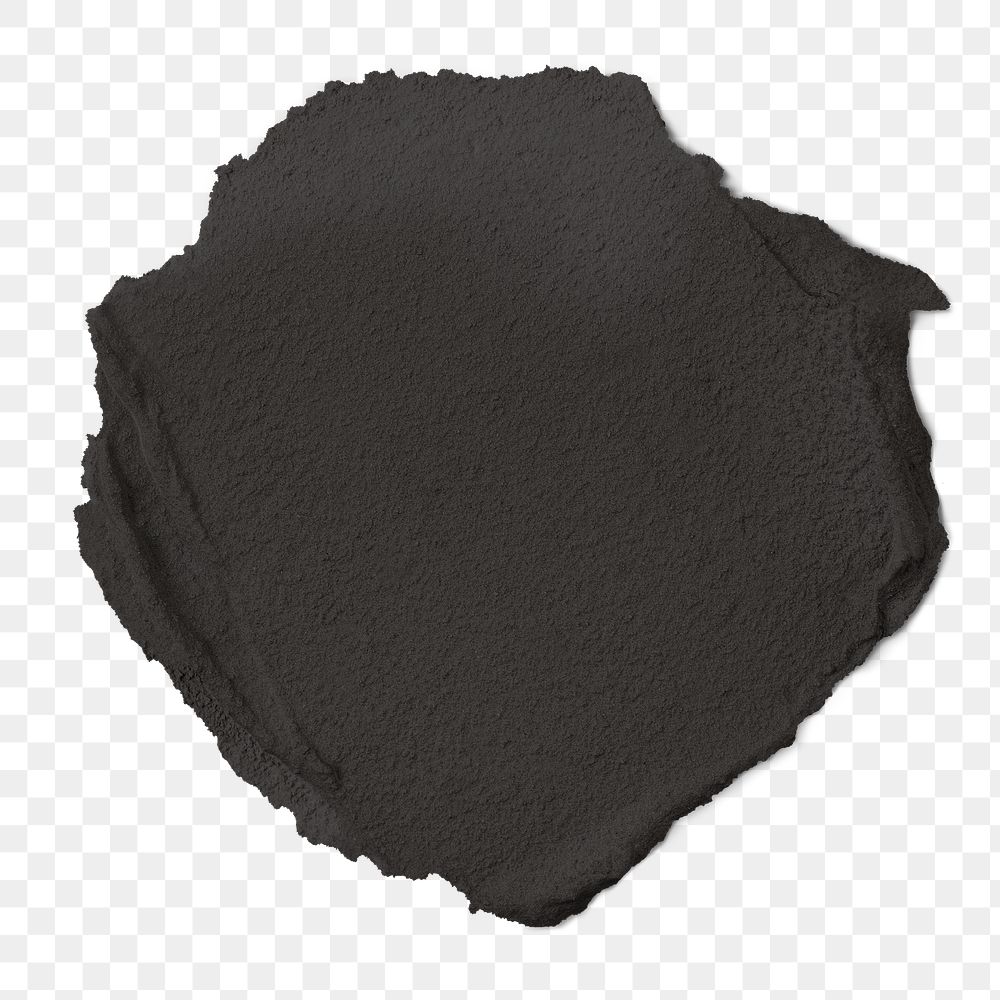 Png smeared wet cement texture element in black tone