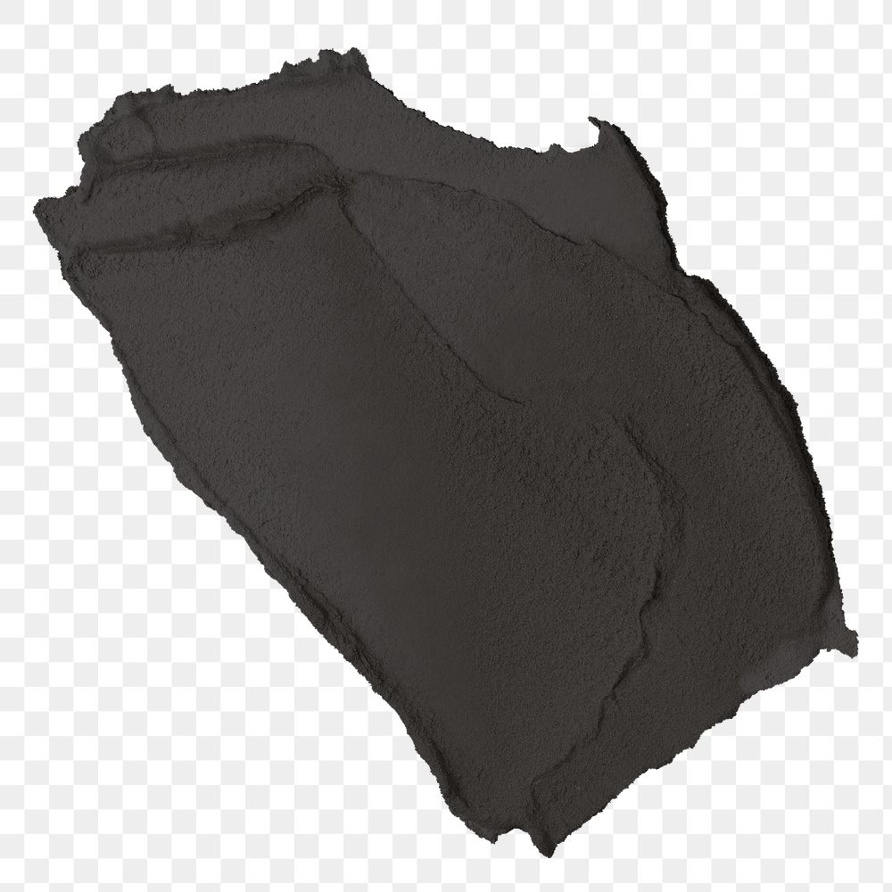 Png smeared wet cement texture element in black tone