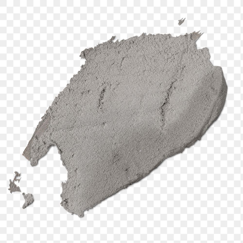 Png smeared wet cement texture element in gray tone