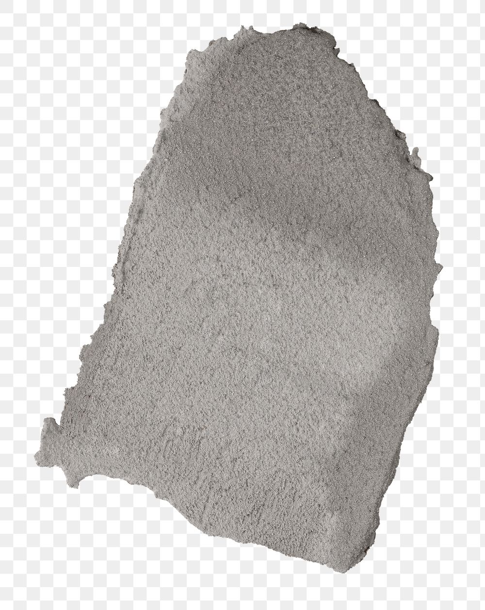 Png smeared wet cement texture element in gray tone