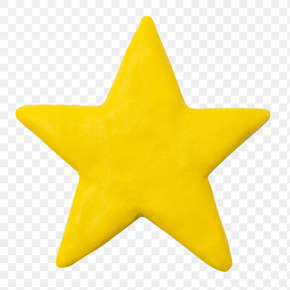 Star png dry clay yellow cute graphic for kids