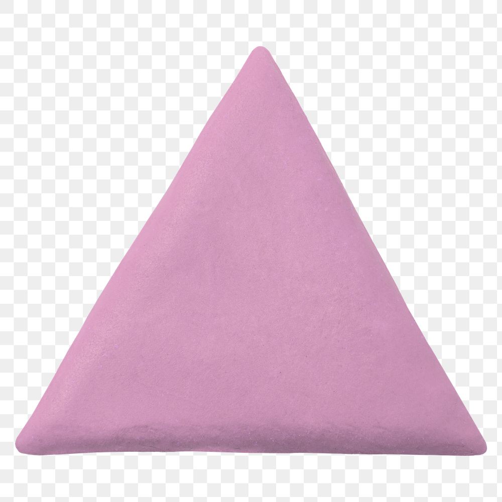 Png clay triangle geometric shape pink cute graphic for kids