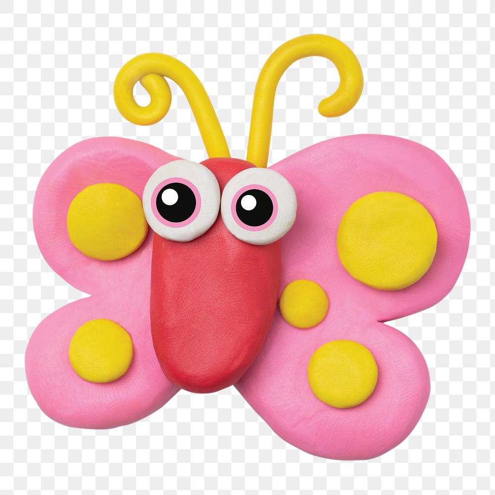 Png cute butterfly animal clay colorful character creative craft for kids