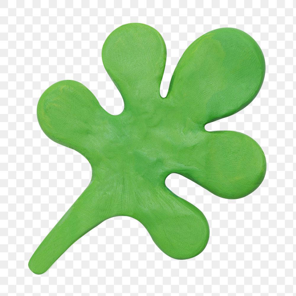 Png green leaf clay craft cute nature handmade creative art graphic
