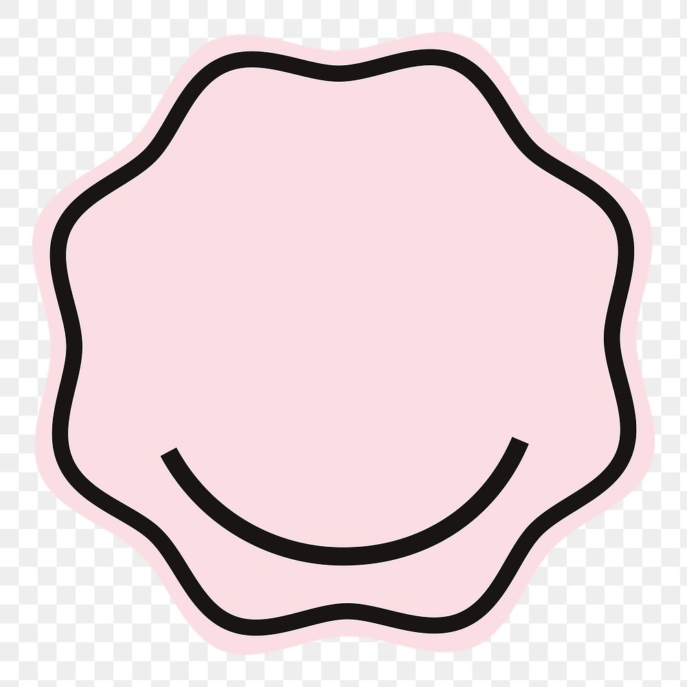 png badge design element in pink color